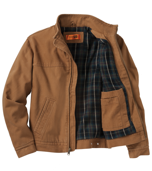 _A1541 Mens Washed Duck Cloth Flannel-Lined Work Jacket*