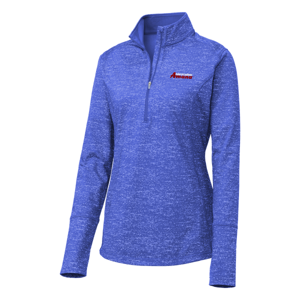 A1911W Ladies Stretch Reflective Heather 1/2 Zip Pullover