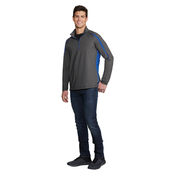 A1402 Mens Stretch 1/2 Zip Colorblock Pullover